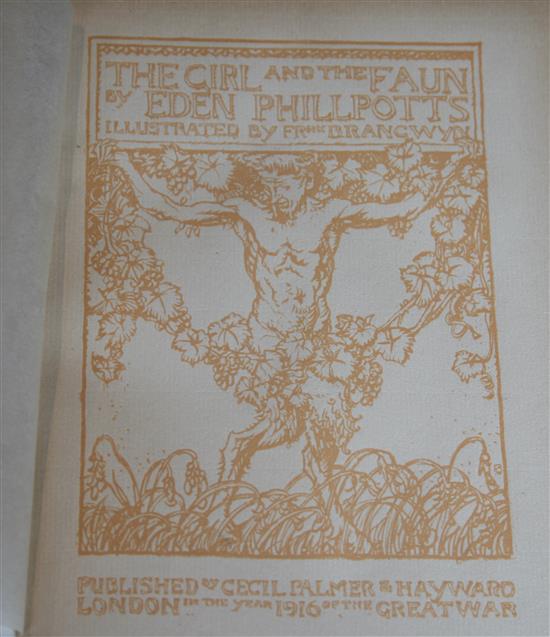 Phillpotts, Eden - The Girl and the Faun, illustrated by Frank Brangwyn, quarto, cloth with d.j.,